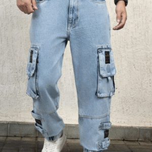 Hubberholme Straight Fit Low-Rise Cotton Cargo Jeans For Men