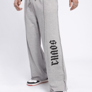Glitchez Printed Cotton Terry Relaxed Track Pants For Men