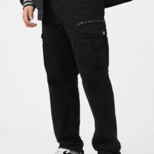 The Souled Store Straight Fit Mid-Rise Cargos Trousers For Men
