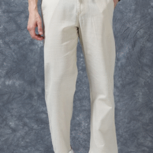 Roadster The Lifestyle Co Linen Relaxed-Fit Regular Trousers For Men