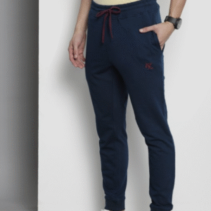 The Indian Garage Co. Casual Solid Blue Track Pant for Men