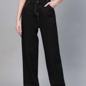 Sassafras Casual Solid Black Jeans for Women