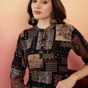 Anouk Casual Mandarin Collar Ethnic Motifs Multicolour Kurti for Women