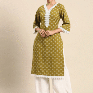BKApparels Printed Pure Cotton Straight Kurta For Women