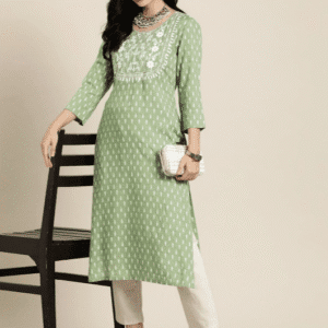 Deepyog Printed Viscose Rayon Straight Kurta For Women