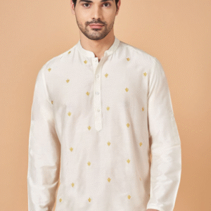 Indus Roue by Pantaloons Ethnic Motifs Printed Cotton Straight Kurta For Men