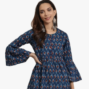 Yash Gallery Rayon Regular Fit Short Floral Printed Kurta For Women