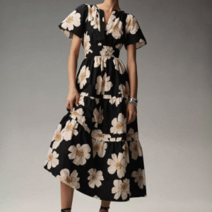 Roadster Floral Knee Long Fit and Flare Dress For Women