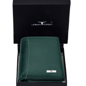 URBAN FOREST Everyday Carry Solid Green Two Fold Wallet for Men