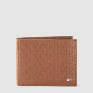 Tommy Hilfiger Everyday Carry Brand Monogram Brown Two Fold Wallet for Men