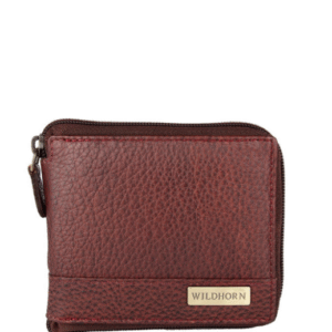 Wild Horn Everyday Carry Textured Brown Zip Around Wallet for Men
