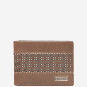 Spykar Everyday Carry Leather Textured Brown Two Fold Wallet for Men