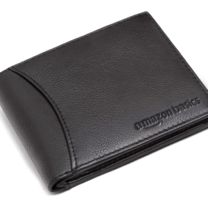 Amazon Basics Everyday Carry Textured Black Two Fold Wallet for Men