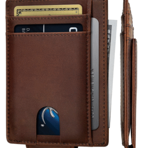 Contacts Everyday Carry Solid Brown Card Holder for Men