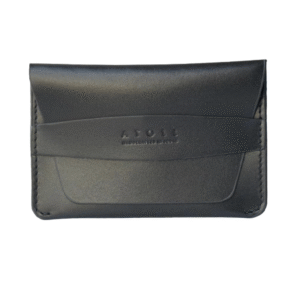 Atoll Everyday Carry Leather Solid Black Card Holder for Men