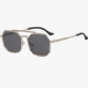 Elegante Geometric UV Protected Black Sunglasses for Men