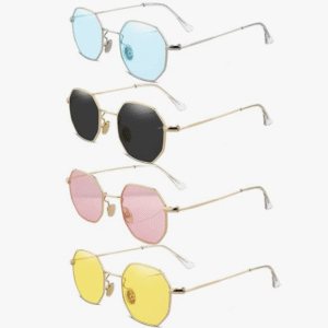 Creek Geometric Full Rim Black, Pink, Yellow and Blue Unisex Sunglasses