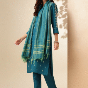 Anouk Ethnic Motifs Embroidered Straight Kurta & Trouser With Dupatta For Women