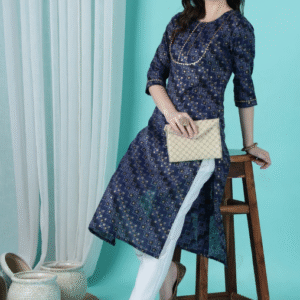 Trahimam Cotton Blend Kurti Pant Set For Women