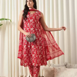 Lamba Creations Pure Cotton Kurti Pant Dupatta Set For Women