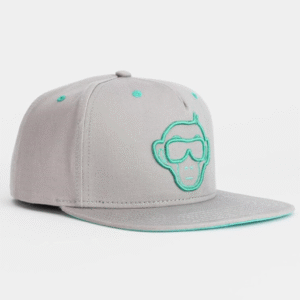 Urban Monkey Grey Unisex Embroidered Cotton Snapback Cap