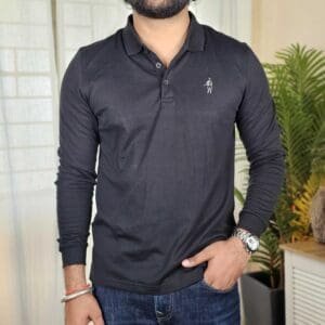 Jockey Super Combed Cotton Rich Solid Full Sleeve Polo Tshirt For Men