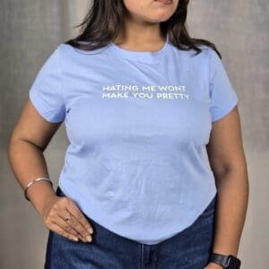 glitchez Typography Printed T-shirt For Women