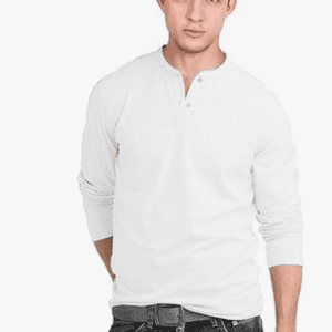 Veirdo Pure Cotton Regular Fit Henley Neck Plain Solid Full Sleeve T-Shirt for Men