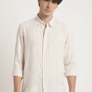 The Bear House Vertical Striped Slim Fit Casual Shirt For Men