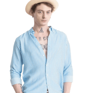 U TURN Casual Printed Striped Stylish Shirt for Men