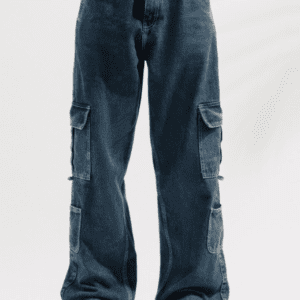 Freakins Cotton Clean Look Straight Fit High-Rise Cargo Jeans