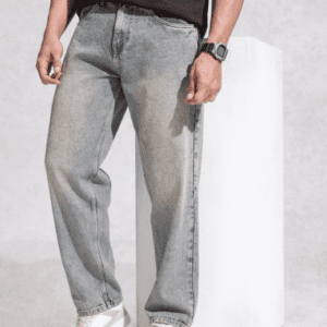 Wrogn Mid-Rise Heavy Fade Cotton Relaxed Fit Jeans For Men