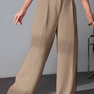 Next One Straight Fit High-Rise Easy Wash Pleated Korean Pants For Women