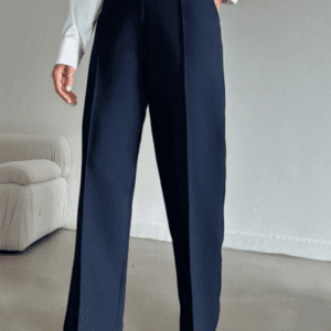 Next One Straight Fit High-Rise Easy Wash Pleated Korean Trousers For Women