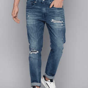 Levis Skinny Tapered Fit Mildly Distressed Heavy Fade Stretchable Jeans For Men