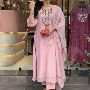 CRAFTOLOGY CRAFT  Mirror Work Embroidered Kurta Set For Women