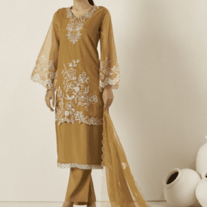 Anouk Floral Embroidered Thread Work Chanderi Silk Kurta Set For Women
