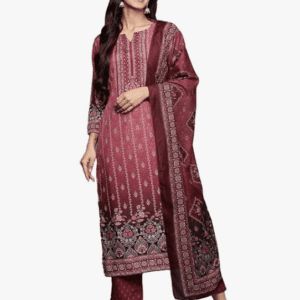 Libas Printed Crepe Straight Kurta Trouser with Dupatta Set For Women