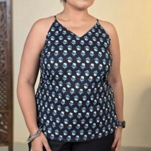 BAESD Floral Print Shoulder Straps Ethnic Cotton Kurti For Women