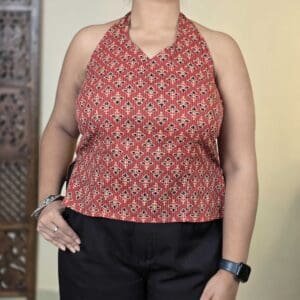 Zenava by Myntra Halter Neck Pure Cotton Short Kurti For Women