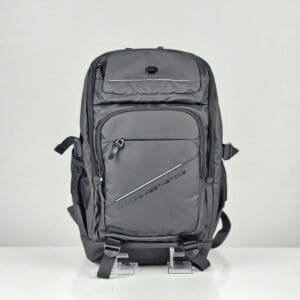 Red Lemon Casual Solid Black PVC Water-Resistant Backpack