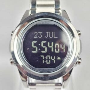 Skmei Time Reminder LED Watch Steel Band Digital Wristwatch