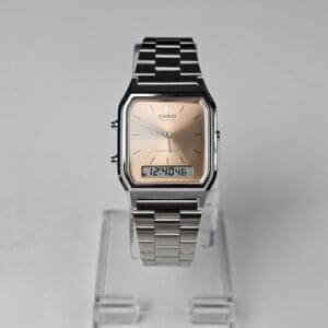 Casio Stainless Steel Cuff Straps Analogue and Digital Chronograph Watch For Men