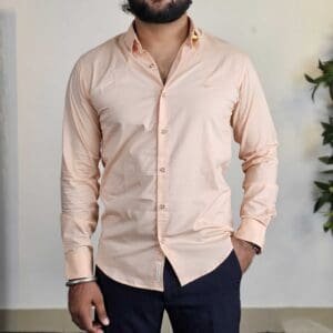 Mufti Slim Fit Spread Collar Long Sleeve Casual Shirt For Men