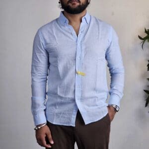 Powerlook Solid Button-Down Collar Casual Shirt For Men