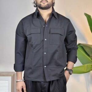 SNITCH Relaxed Fit Textured Spread Collar Casual Shirt For Men