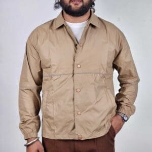 Glitchez Casual Spread Collar Solid Dusty Brown Tailored Jacket for Men