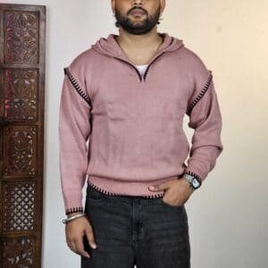 The Souled Store:  Dusty Rose Oversized Pullover For Men