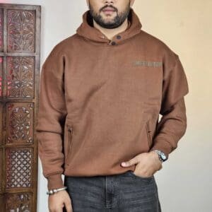 The Souled Store:  Espresso Oversized Hoodie For Men