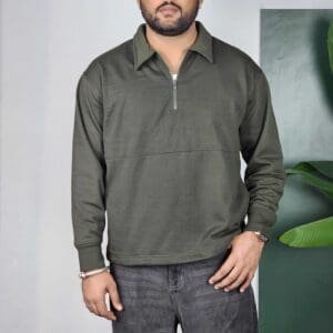 Roadster The Lifestyle Co. Shirt Collar Relaxed Fit Sweatshirt For Men